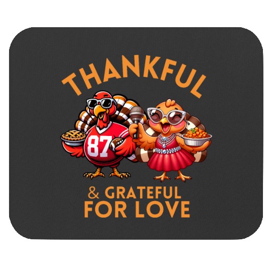 Thankful and Grateful for Love Couples Thanksgiving Design taylorr Swift Mouse Pads