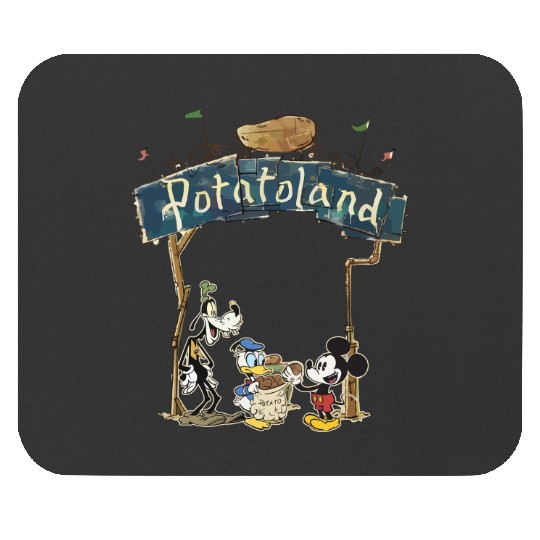 Mickey Goofy Donald Welcome To Potatoland Mouse Pads, Disney Mickey and Friends Matching Mouse Pads