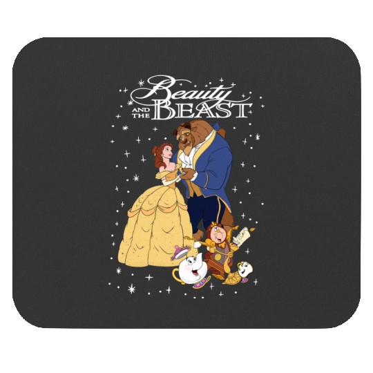 Retro Disney Beauty And The Beast Classic Title Logo Portrait Mouse Pads, Magic Kingdom WDW  Mouse Pads Family Birthday Gift