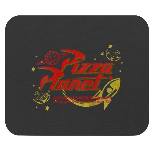 disneys Toy Story Vintage Pizza Planet Logo Raglan Mouse Pads