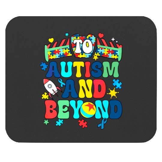 Buzz Lightyear and Woody To Autism and Beyond , Disney Toy Story Autism Awareness Tee, Puzzle Piece , Disneyland Family Trip Mouse Pads