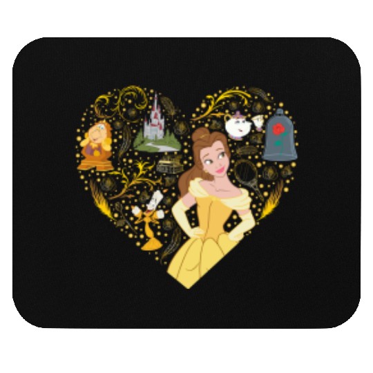 Disney Princess Belle Collage Heart 2525 Mouse Pads