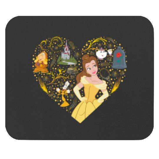 Disney Princess Belle Collage Heart 2525 Mouse Pads