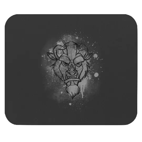 Disney Beauty And The Beast Ink Splatter Beast Mouse Pads