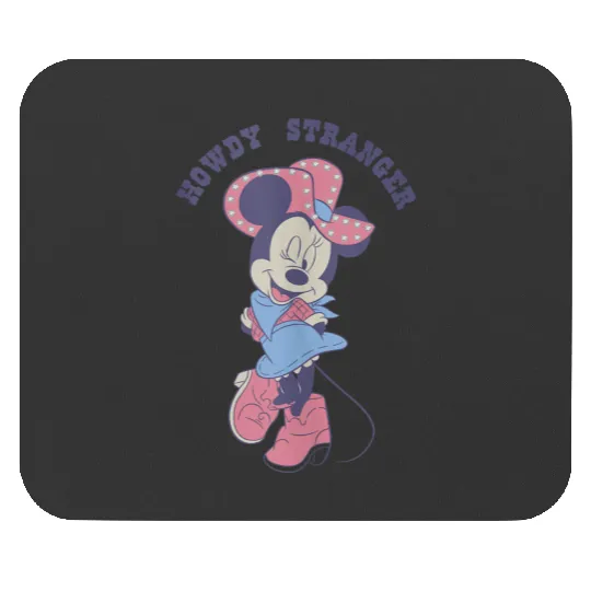 disneys Minnie Mouse Sassy Cowgirl Howdy Stranger Wink Logo Mouse Pads