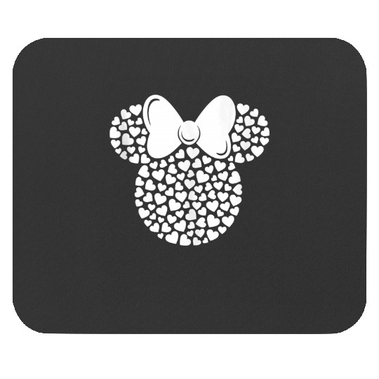 Disney Minnie Mouse Icon Filled with White Hearts Mouse Pads