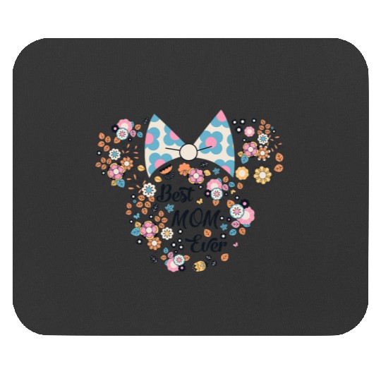 Disney Minnie Mouse Best Mom Ever Icon Flowers Mother’s Day Mouse Pads