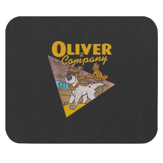 Disney Oliver Company Cool Dog and Cat Graphic T Mouse Pads