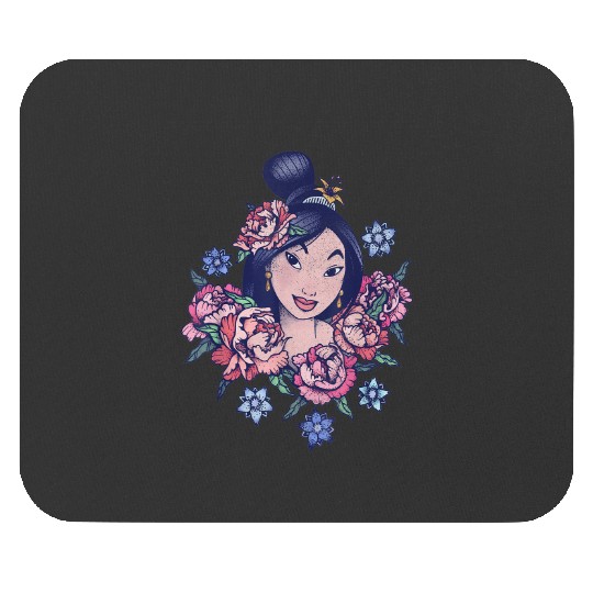 Disney Mulan Floral Portrait Vintage Graphic TSh Mouse Pads