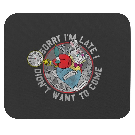 Disneyss Alice In Wonderland White Rabbit Sorry I Am Late Mouse Pads
