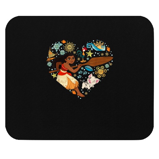 Disney Princess Moana Hei Hei Pua Collage Heart Mouse Pads