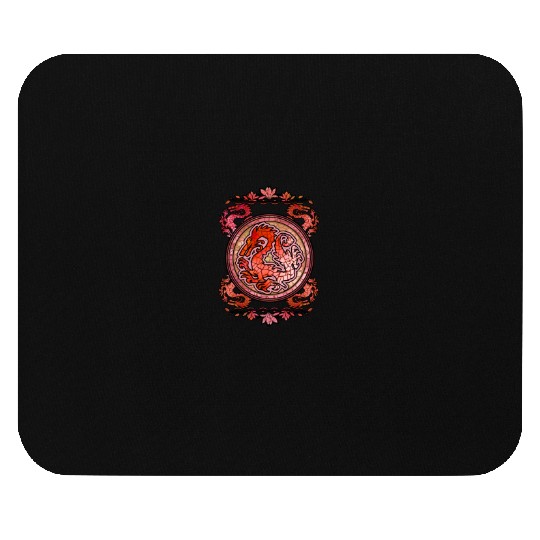 Disney Mulan Stained Glass Dragon Emblem Tee Mouse Pads