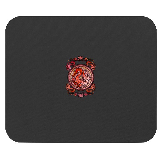 Disney Mulan Stained Glass Dragon Emblem Tee Mouse Pads