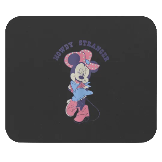 Disney Minnie Mouse Sassy Cowgirl Howdy Stranger Wink Logo Mouse Pads