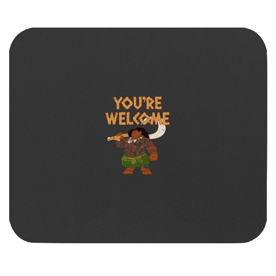 Disneyss Moana Maui Confident Pose You're Welcome Retro Logo Mouse Pads