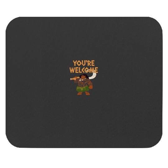 Disney Moana Maui Confident Pose Youre Welcome Retro Logo Mouse Pads