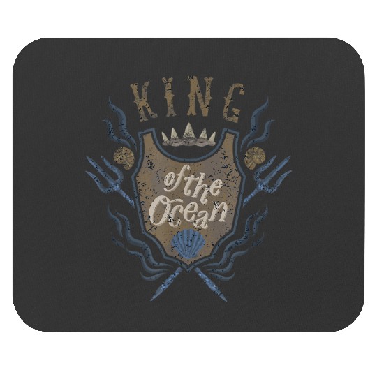 Disneyss The Little Mermaid King Of The Ocean Distressed Crest Mouse Pads