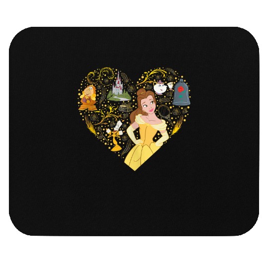 Disney Princess Belle Collage Heart Mouse Pads