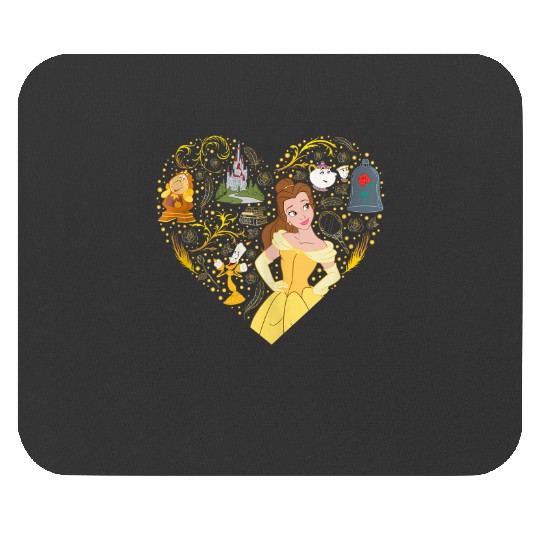 Disney Princess Belle Collage Heart Mouse Pads