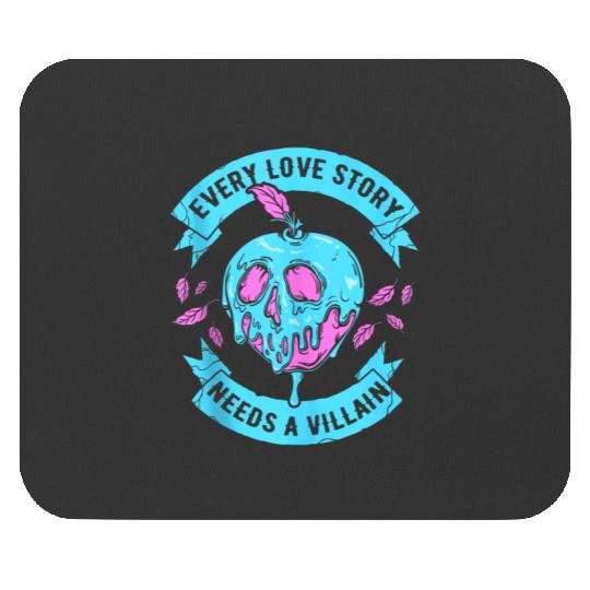 Disney Villains Valentines Day Love Story Poison Apple Logo Mouse Pads