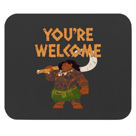 Disney Moana Maui Confident Pose You're Welcome Retro Logo Mouse Pads