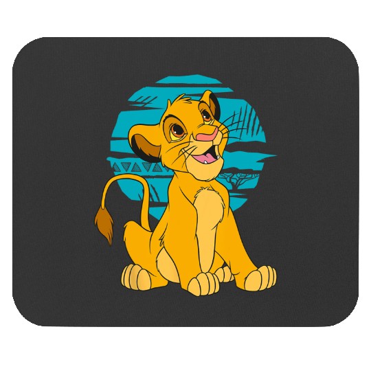 Disney The Lion King Young Simba Happy Blue Retro Mouse Pads