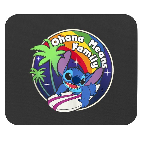 Disneyss Lilo Stitch Rainbow Surf Stitch Ohana Means Family Mouse Pads