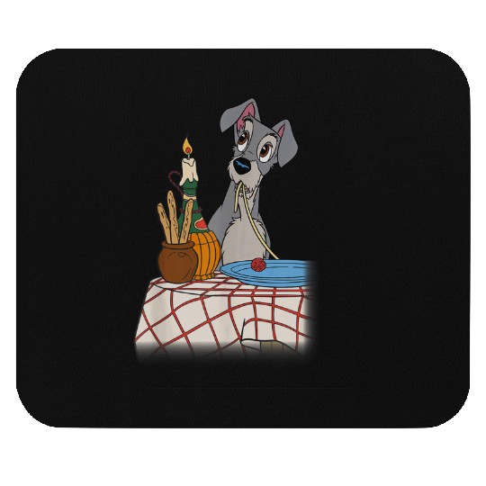 Disneyss Lady And The Tramp Iconic Spaghetti Scene Tramp Side Mouse Pads