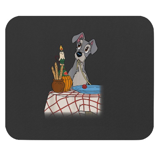 Disneyss Lady And The Tramp Iconic Spaghetti Scene Tramp Side Mouse Pads