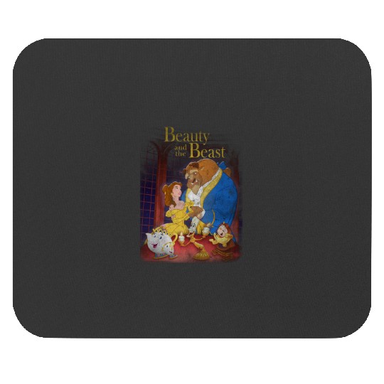 Disneyss Beauty And The Beast Distressed Vintage Group Shot Mouse Pads