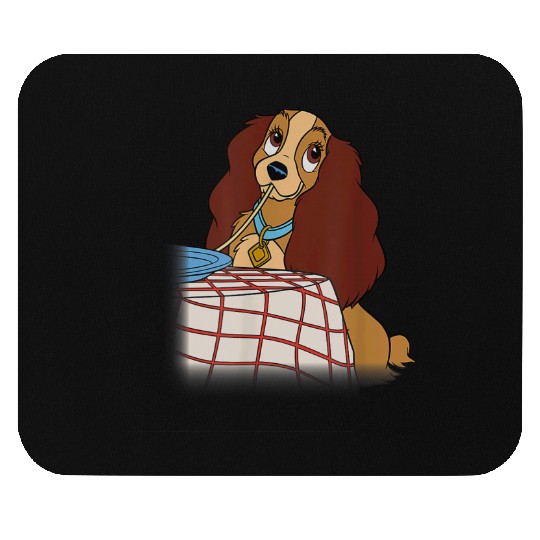 Disneyss Lady And The Tramp Iconic Spaghetti Scene Lady Side Mouse Pads