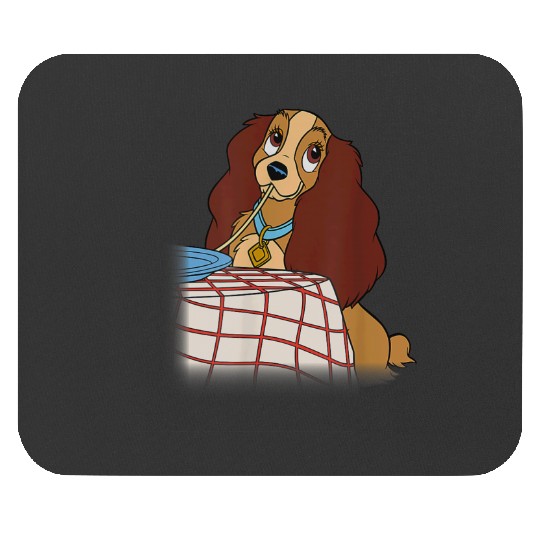 Disneyss Lady And The Tramp Iconic Spaghetti Scene Lady Side Mouse Pads