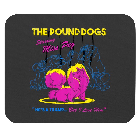 Disneyss The Lady And The Tramp Miss Peg Neon Portrait Mouse Pads