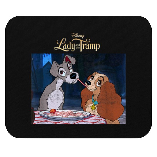 Disneyss Lady And The Tramp Classic Spaghetti Scene Poster Mouse Pads