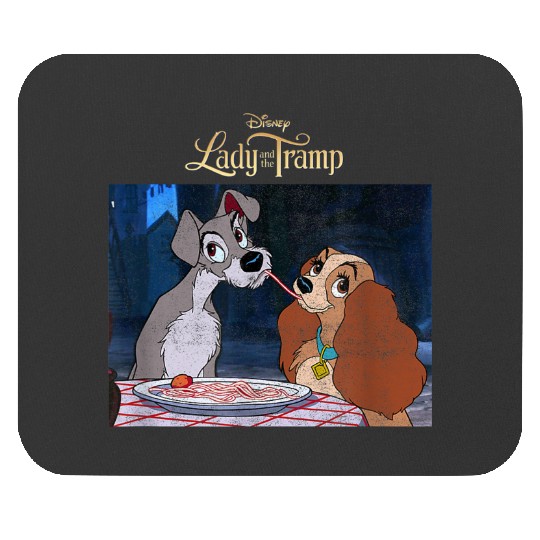 Disneyss Lady And The Tramp Classic Spaghetti Scene Poster Mouse Pads