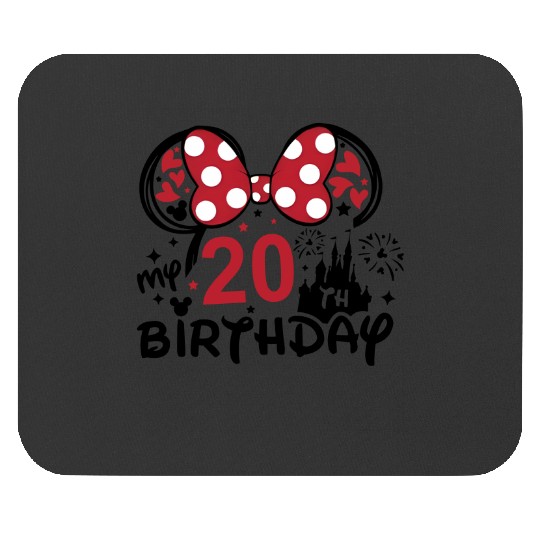 20th Birthday Mouse Pads, Disney Birthday Minnie Mouse Pads, Minnie 20 Years Old Mouse Pads, Birthday Mouse Pads, Gift For 20th Birthday