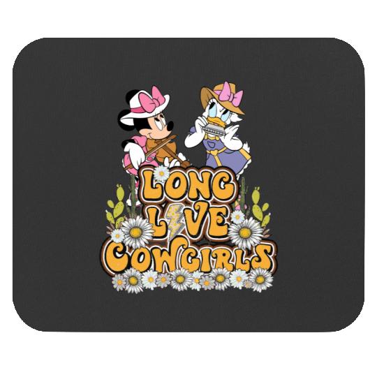 Disney Long Live Cowgirls Let's Go Girls Minnie Daisy Mouse Pads, Retro Western Country Howdy Mouse Pads