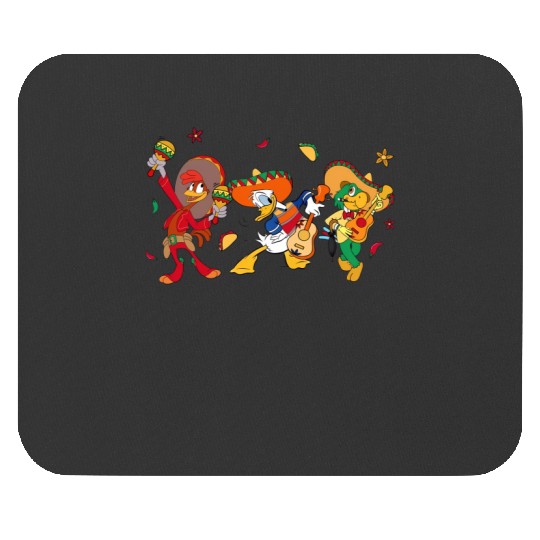 Retro The Three Caballeros  Mouse Pads, Jose Donald Duck Panchito, Disney Cinco De Mayo Fiesta Mouse Pads
