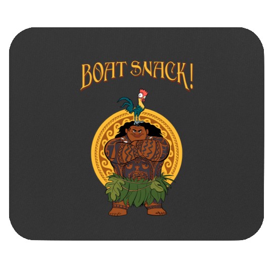 Funny Maui And Hei Hei Boat Snack Retro Mouse Pads, Disney Moana