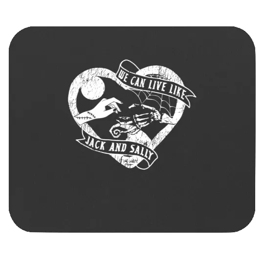 We Can Live Like Jack and Sally Mouse Pads, Disney Love Couple Mouse Pads, Nightmare Before Christmas Jack and Sally