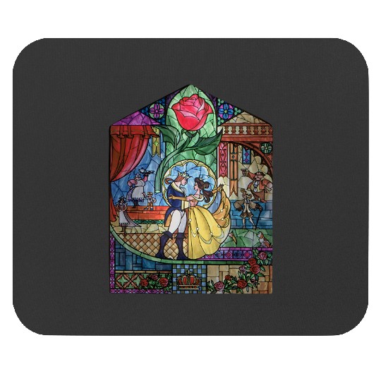 Disney Beauty & The Beast Stained Glass Rose Belle Mouse Pads