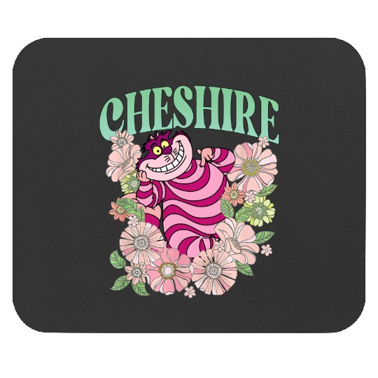 Retro Cheshire Cat Floral Mouse Pads, Alice In Wonderland Mouse Pads, Disney Cats Mouse Pads