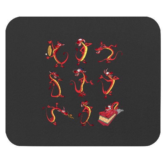 Vintage Disney Mulan Mushu Dragon Pose Mouse Pads, Mushu Emotions Mouse Pads