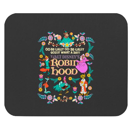 Vintage Disney Robin Hood Floral Mouse Pads, Disney Family Trip 2024 Mouse Pads