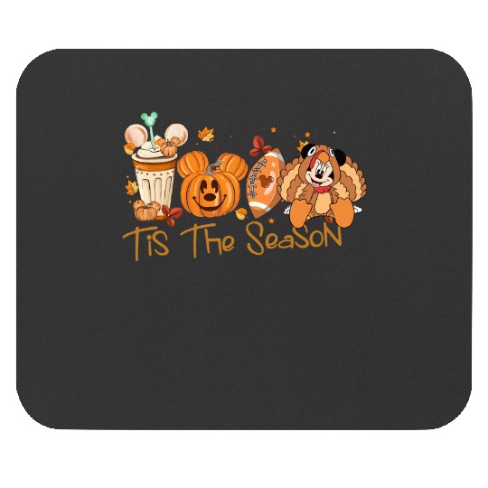 Disney Fall Season Mouse Pads, Mickey Tis The Season Mouse Pads, Thanksgiving Pumpkin Mouse Pads