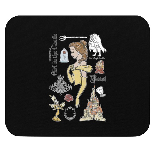 Disney Beauty And The Beast Characters Sketched Mouse Pads, Magic Kingdom Mouse Pads