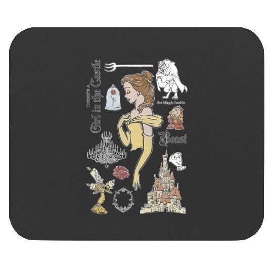 Disney Beauty And The Beast Characters Sketched Mouse Pads, Magic Kingdom Mouse Pads
