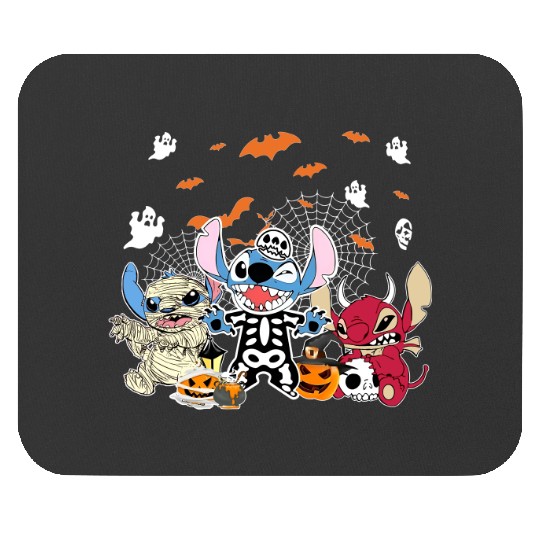 Stitch Scream Holding Balloons Color Mouse Pads, Disney's Lilo And Stitch Halloween Mouse Pads