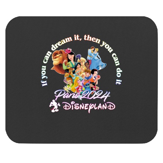 Discover Paris 2024 Disneyland Tour 3/4 Short Sleeve Mouse Pads