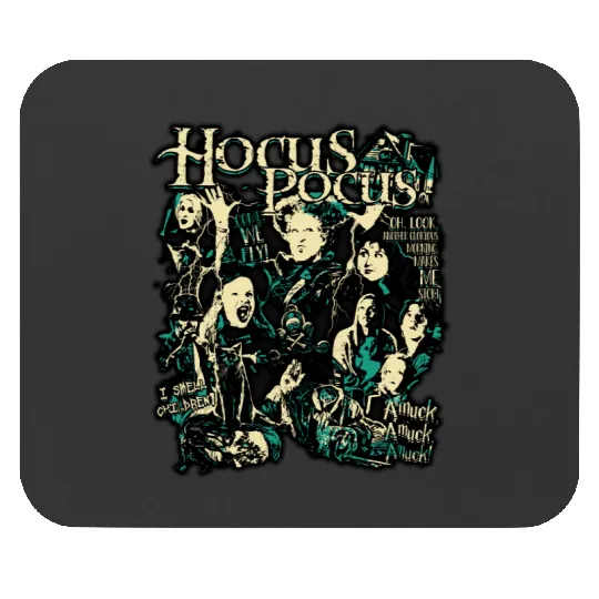 Retro Hocus Pocus  Mouse Pads, Sanderson Sisters Disney Witches Mouse Pads, Vintage Spooky Vibes Mouse Pads